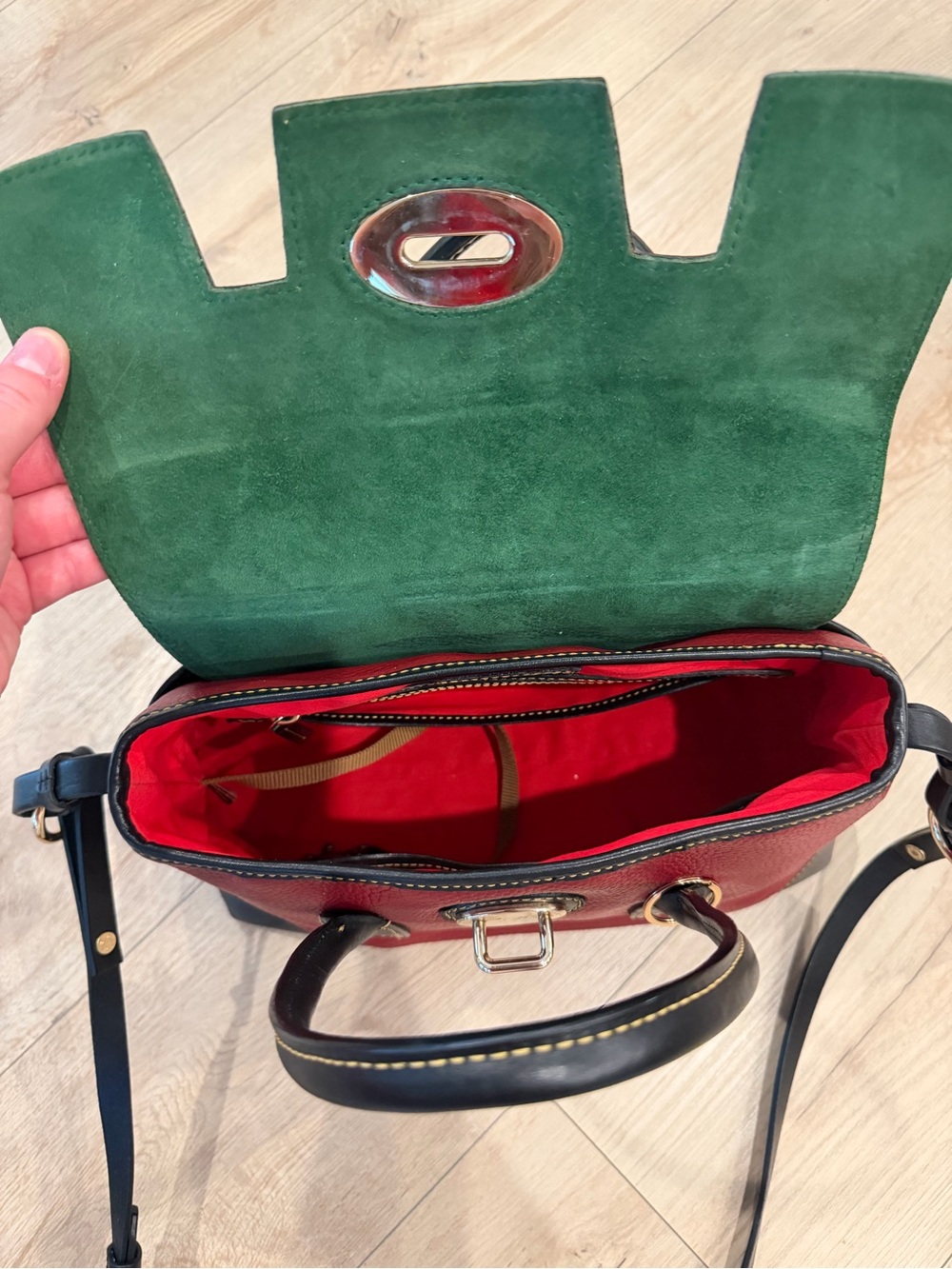 Dooney & Bourke Red Pebble Grain Elisa Satchel - Picture 5 of 9